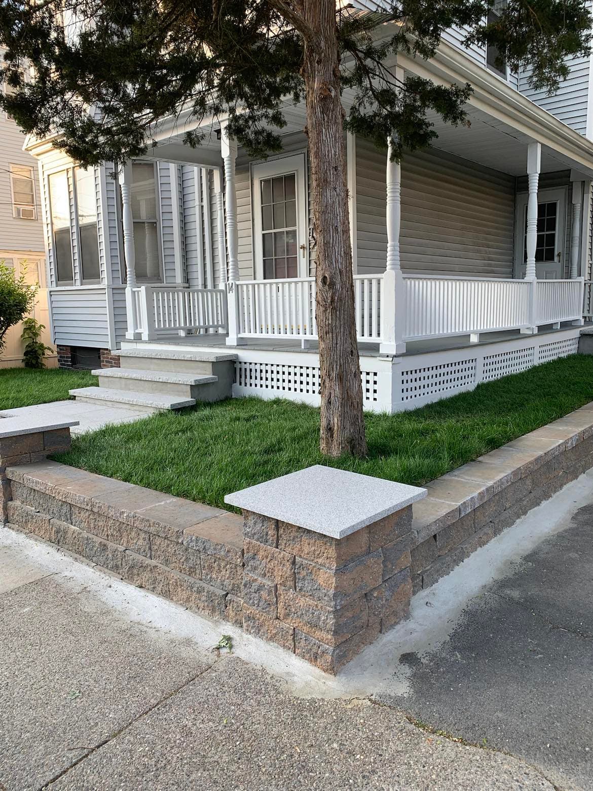 Stable retaining wall after project