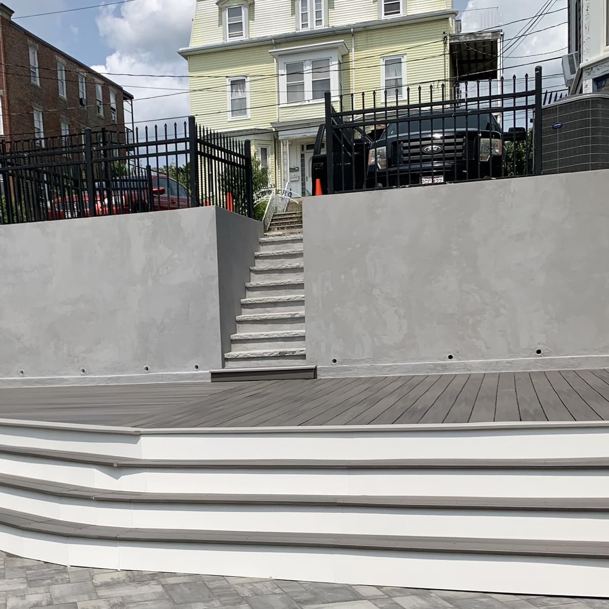 Retaining wall project after completion